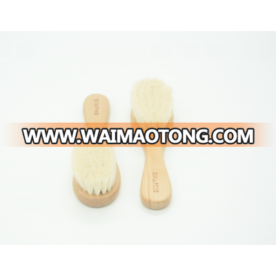 Waimaotong newest Amazon hot selling Newest comfortable goat hair baby brush Hydrea Wooden Baby Brush with Soft Goats Hair Bristles